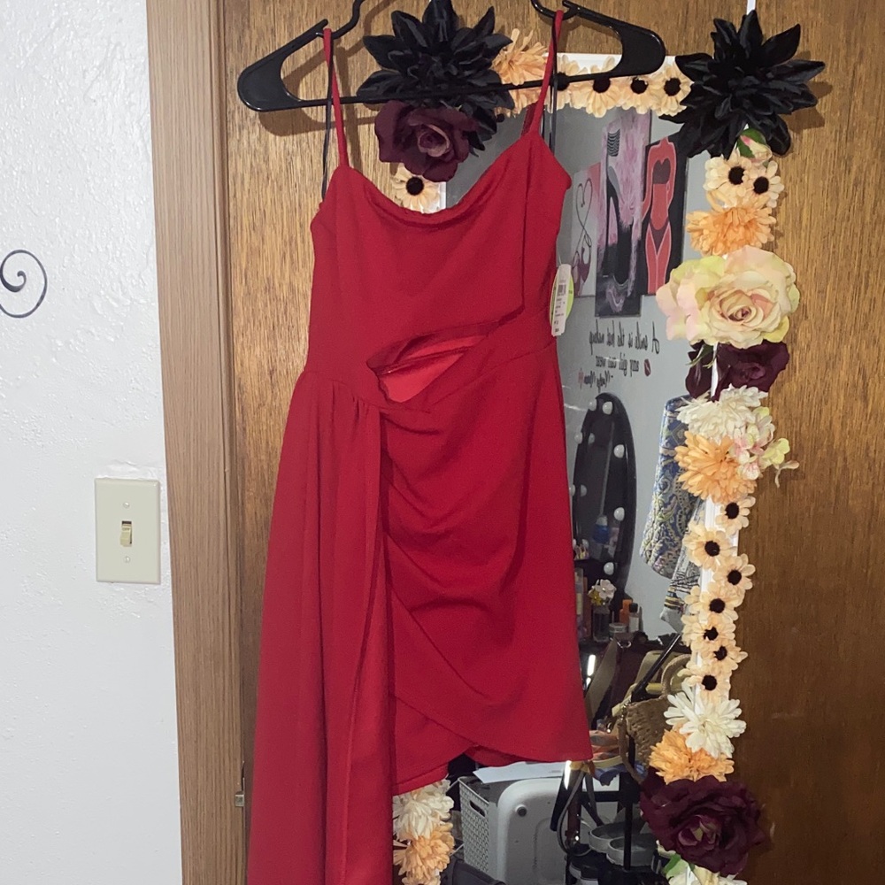 Red Asymmetrical Dress WINDSOR